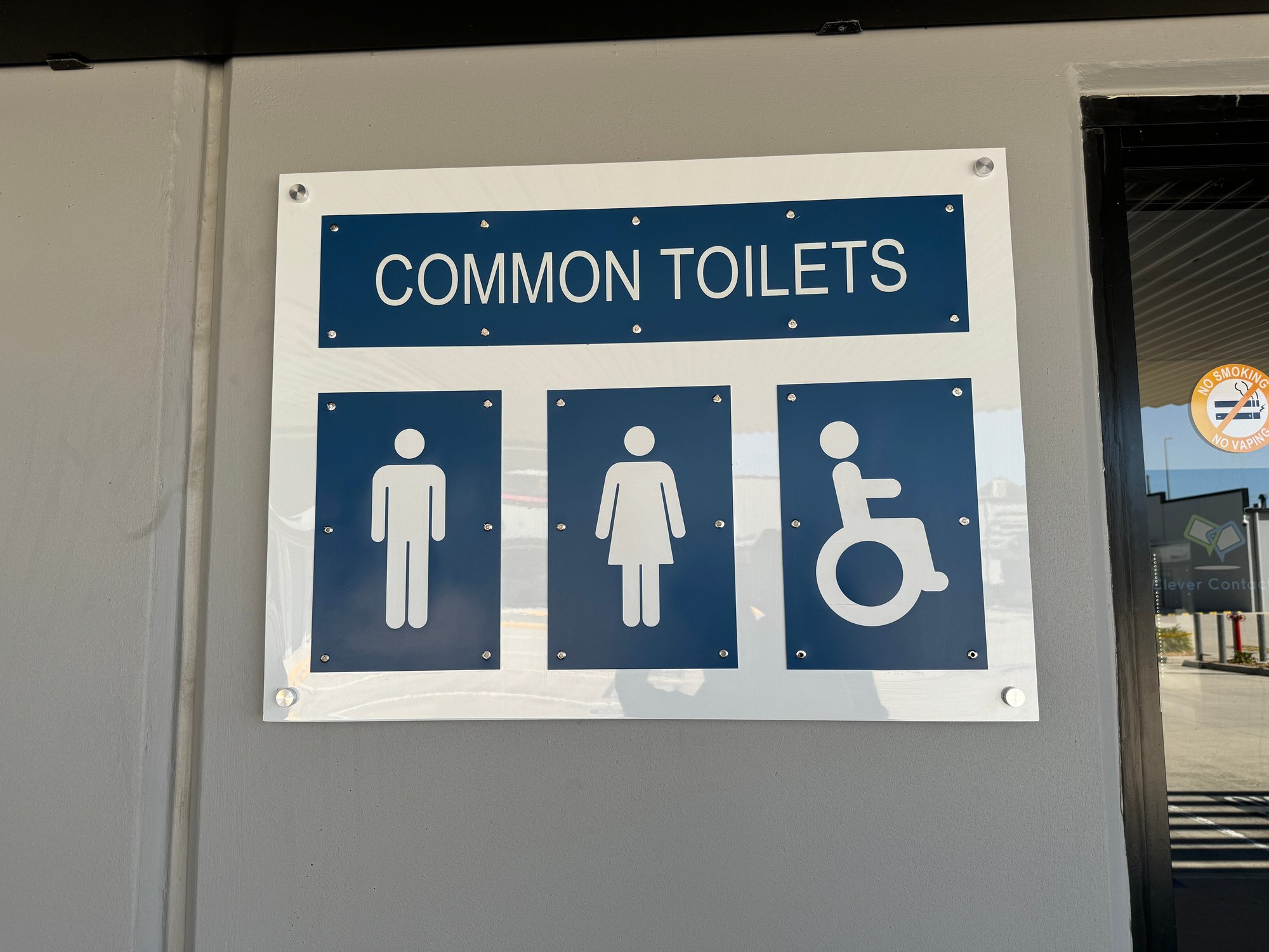 Exterior sign toilets