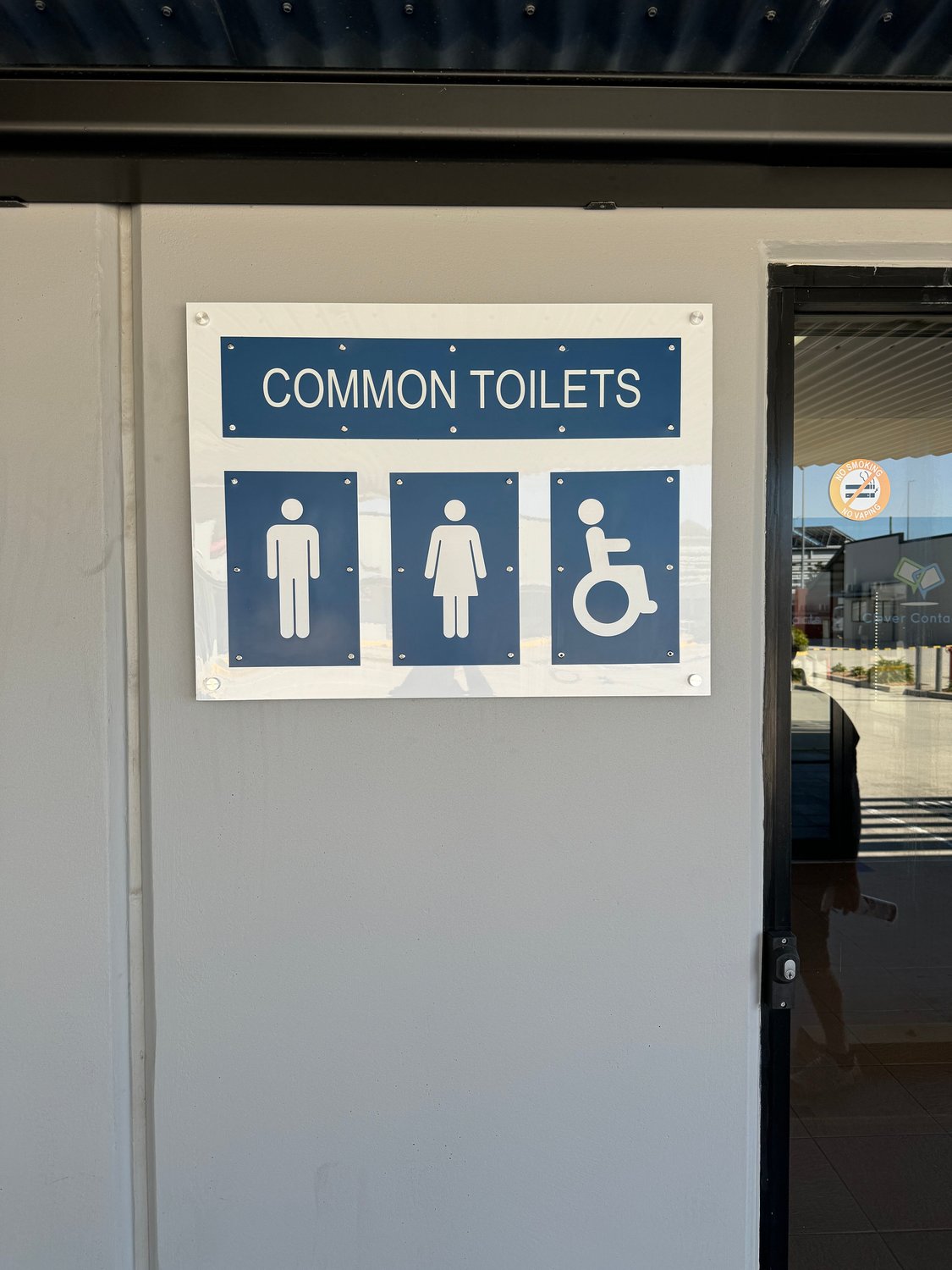 Exterior sign toilets 