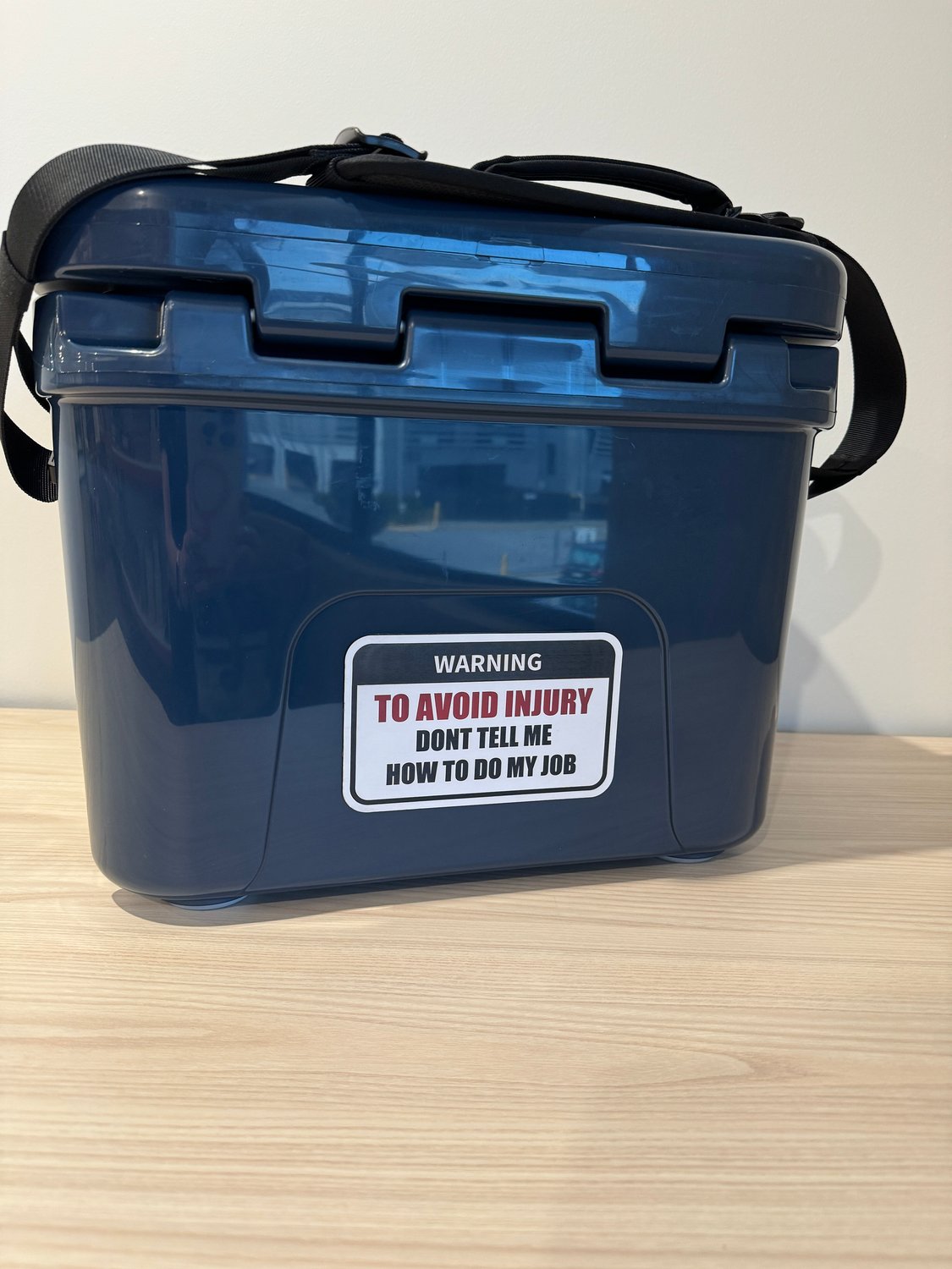 YETI Esky with warning decal